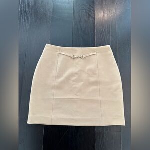 H&M Cute Beige Mini Skirt with Gold Front Detail